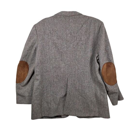 Vintage Kenny Rogers Western Blazer Mens 48R USA Made Leather Elbow Patch Cowboy - Picture 2 of 13